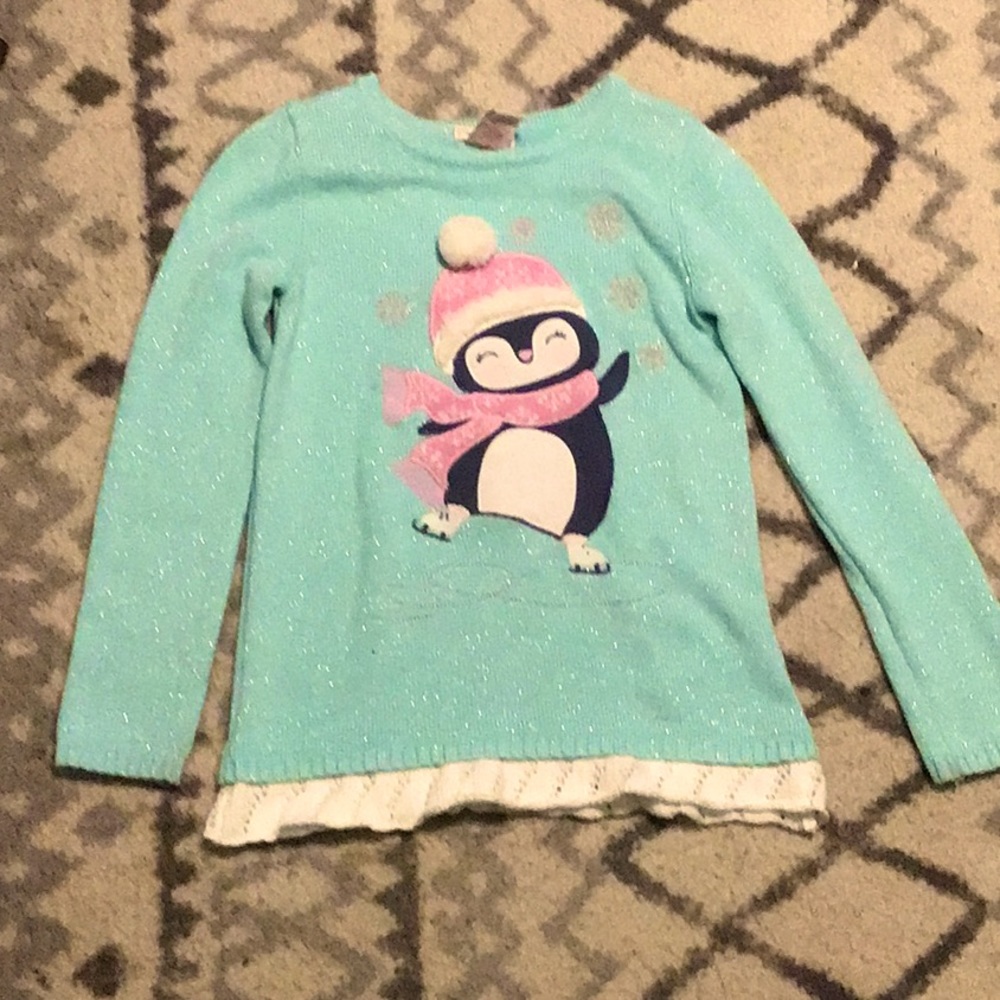 Girls Penguin Sweater Size Medium